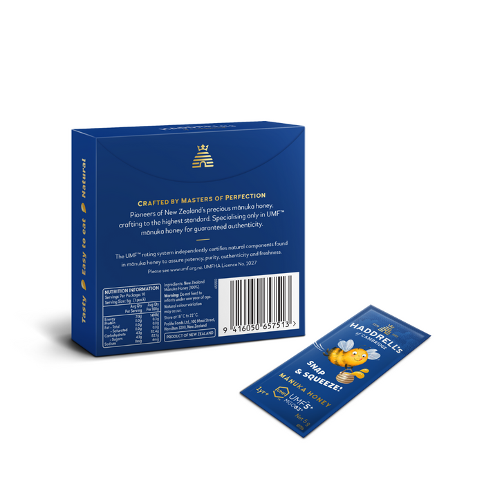 Haddrell's of Cambridge Manuka Honey Snap Packs for Kids UMF® 5+ 5g