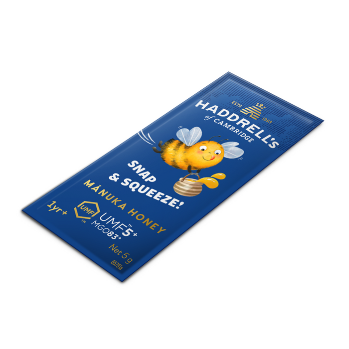 Haddrell's of Cambridge Manuka Honey Snap Packs for Kids UMF® 5+ 5g