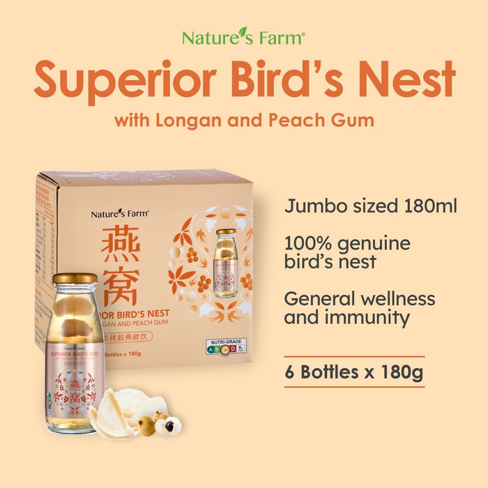 Nature's Farm® Superior Bird’s Nest Longan & Peach Gum 180ml 6s