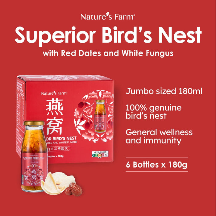 Nature's Farm® Superior Bird's Nest with Red Dates & White Fungus 180ml 6s