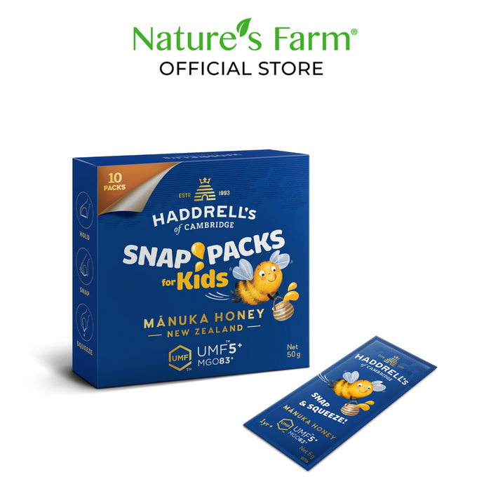 Haddrell's Manuka Honey Snap Packs for Kids UMF 5+ 5g