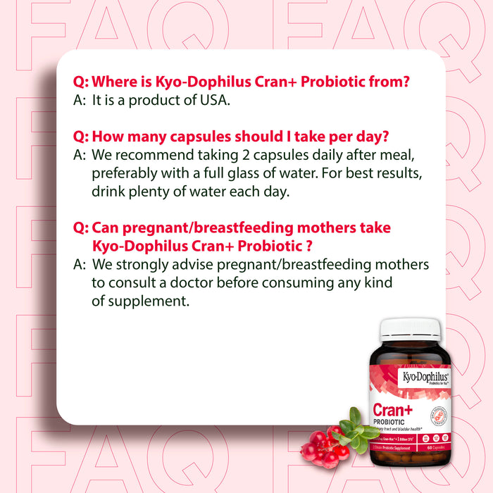Wakunaga® Kyo-Dophilus® Cran+ Probiotic, 60s