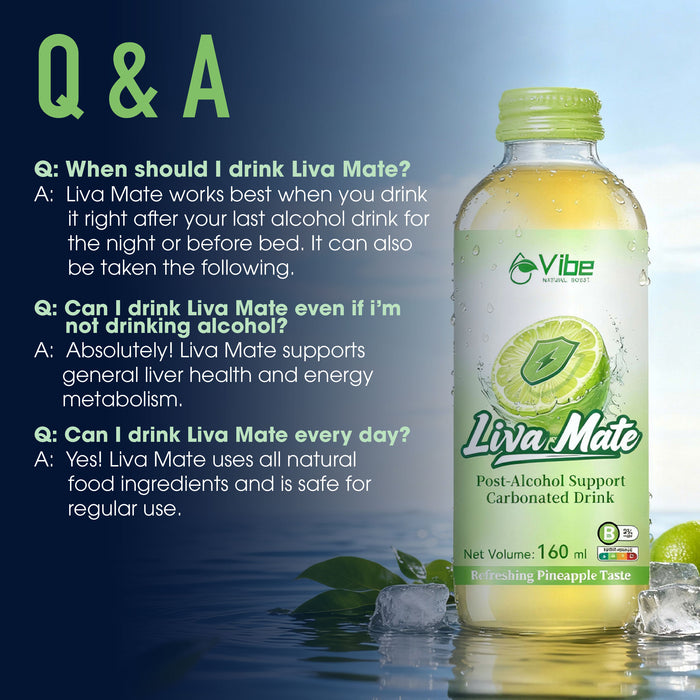 Vibe Liva Mate 6s - Post-Alcohol Support Drink
