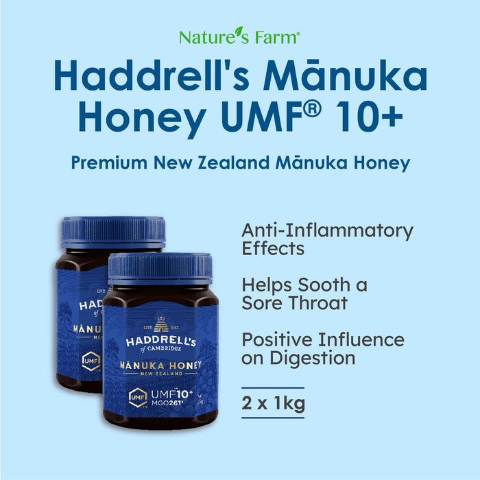 [Bundle of 2] Haddrell's of Cambridge Manuka Honey UMF 10+ 1kg