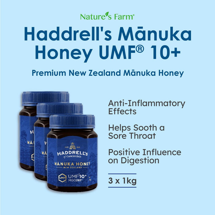 [Bundle of 3] Haddrell's of Cambridge Manuka Honey UMF 10+ 1kg