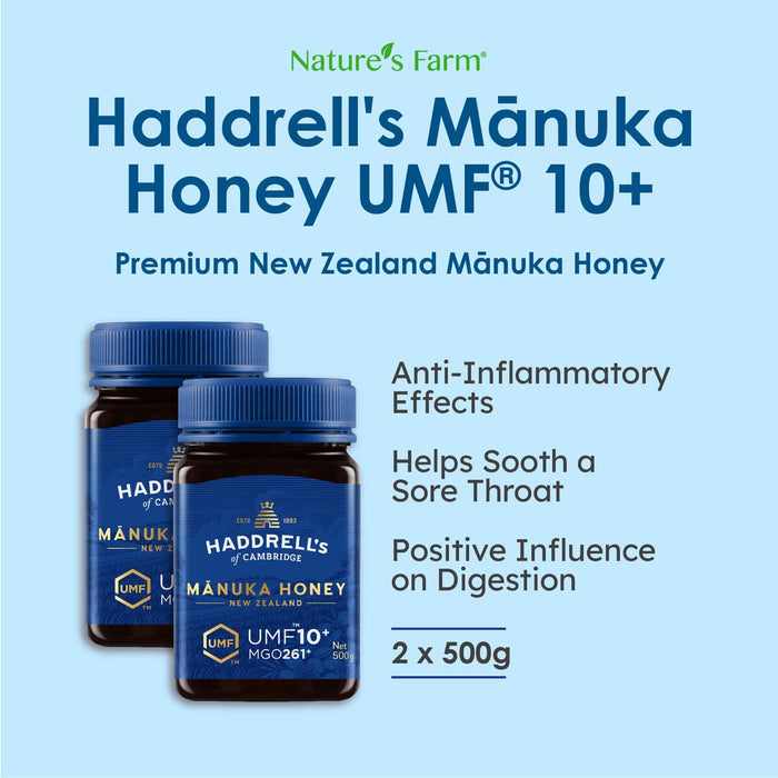 [Bundle of 2] Haddrell's of Cambridge Manuka Honey UMF 10+ 500g