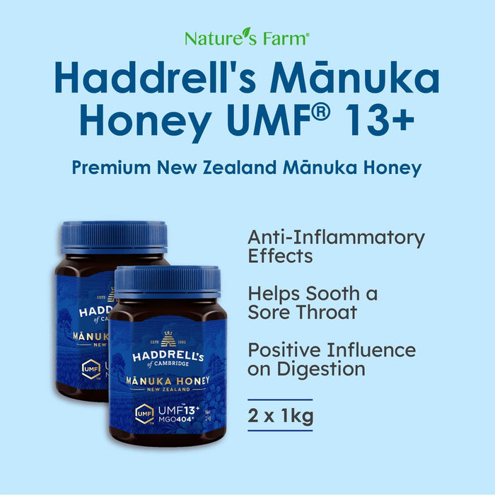 [Bundle of 2] Haddrell's of Cambridge Manuka Honey UMF® 13+ 1kg