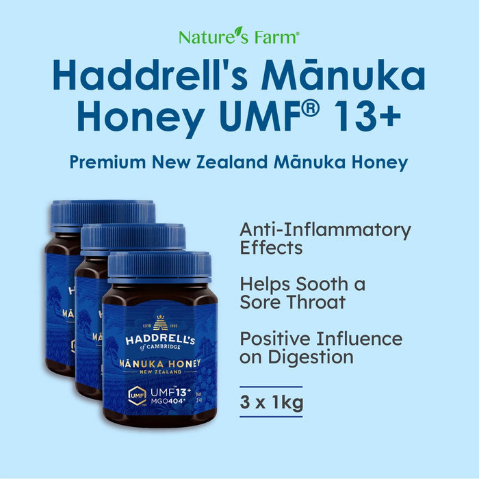 [Bundle of 3] Haddrell's of Cambridge Manuka Honey UMF® 13+ 1kg