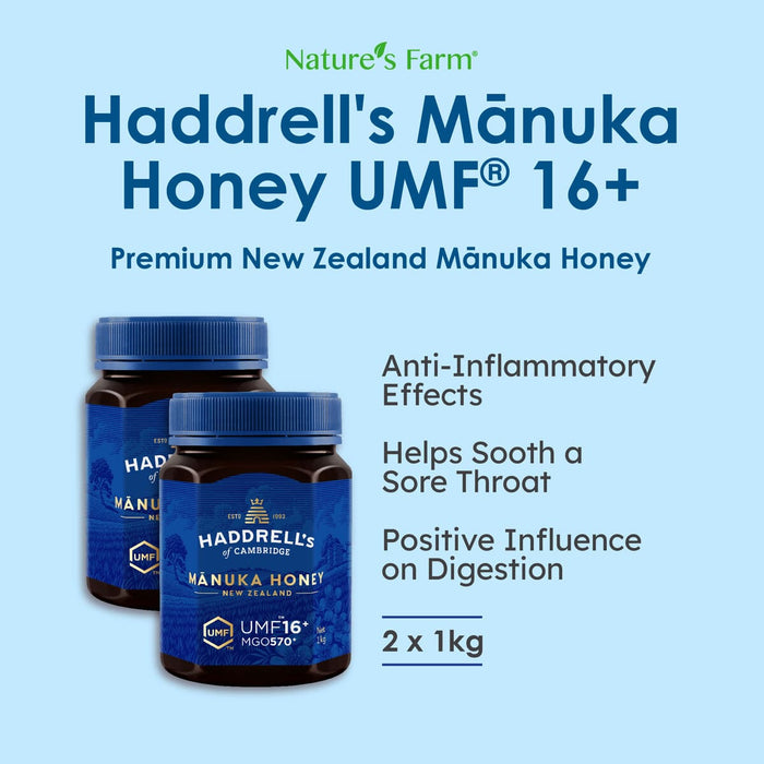 [Bundle of 2] Haddrell's of Cambridge Manuka Honey UMF® 16+ 1kg