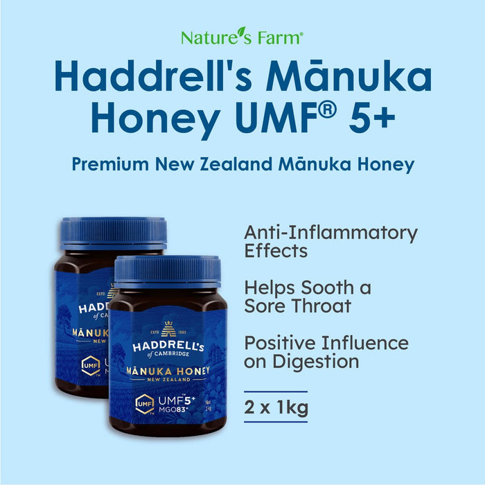 [Bundle of 2] Haddrell's of Cambridge Manuka Honey UMF 5+ 1kg