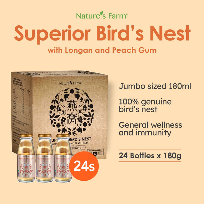 Nature's Farm® Superior Bird's Nest with Longan & Peach Gum 180ml 24s (Carton Pack)