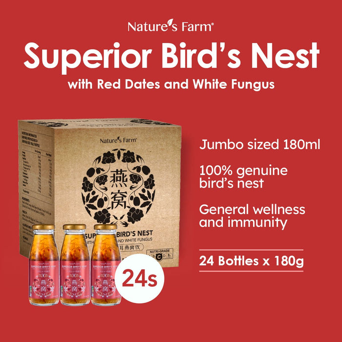 Nature's Farm® Superior Bird's Nest with Red Dates & White Fungus 180ml 24s (Carton Pack)