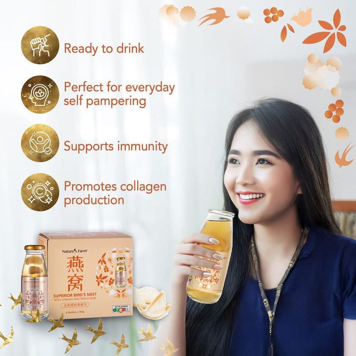 Nature's Farm® Superior Bird’s Nest Longan & Peach Gum 180ml 6s