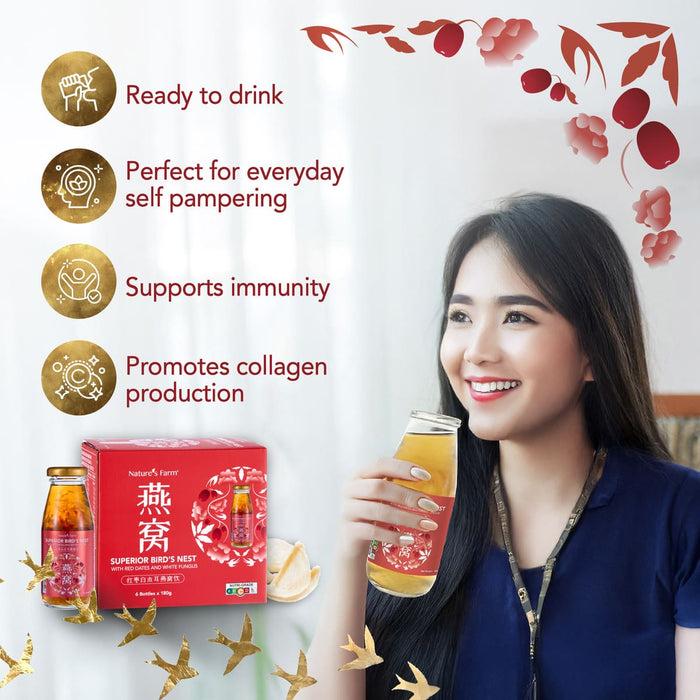 Nature's Farm® Superior Bird's Nest with Red Dates & White Fungus 180ml 6s