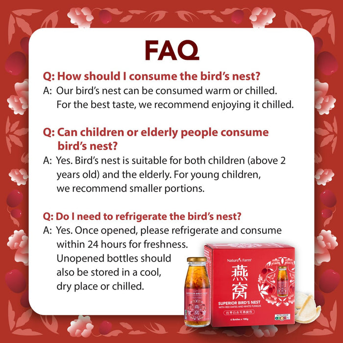 Nature's Farm® Superior Bird's Nest with Red Dates & White Fungus 180ml 6s