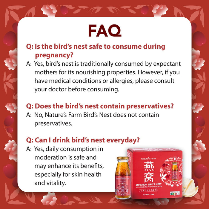 Nature's Farm® Superior Bird's Nest with Red Dates & White Fungus 180ml 6s
