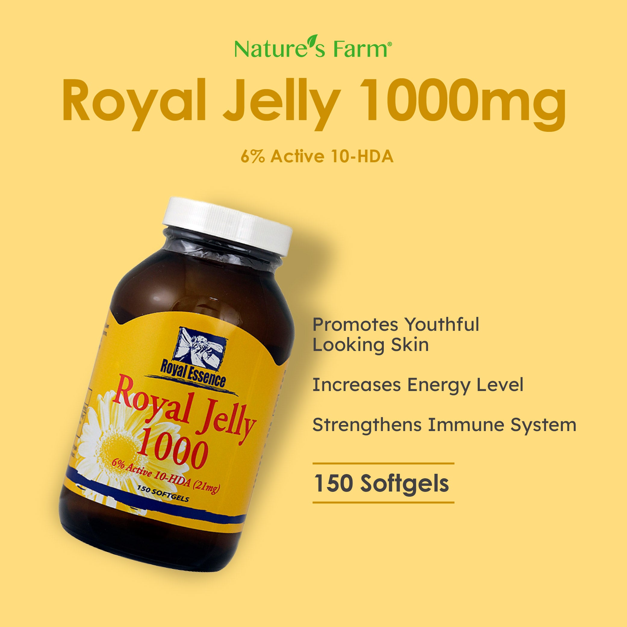 Royal Essence Royal Jelly 1000mg 6% Active 10-HDA 150s
