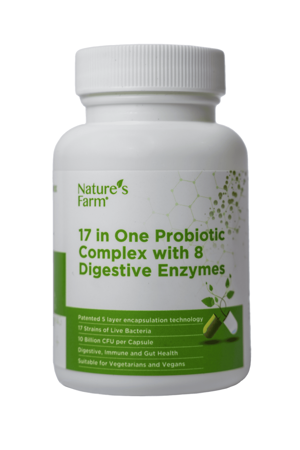 Nature's Farm 17 in One Probiotic Complex with 8 Digestive Enzymes 30s